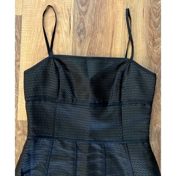 ANN TAYLOR Sheath Dress 4 Black Silk Blend Fully Lined Strappy Scalloped Hem NEW - Picture 3 of 6